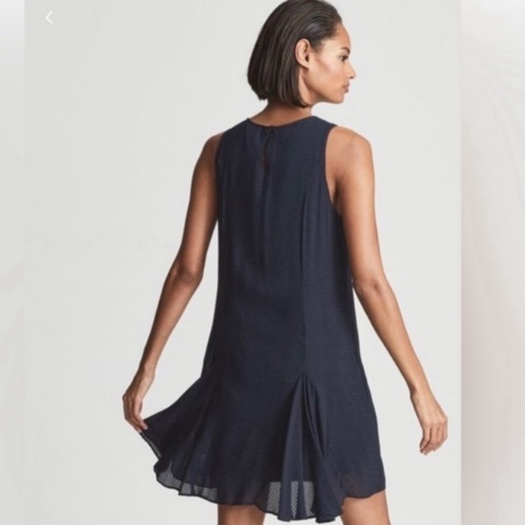 New! Reiss Mia trapeze Dress Navy Blue nwt 13911 - Picture 2 of 14